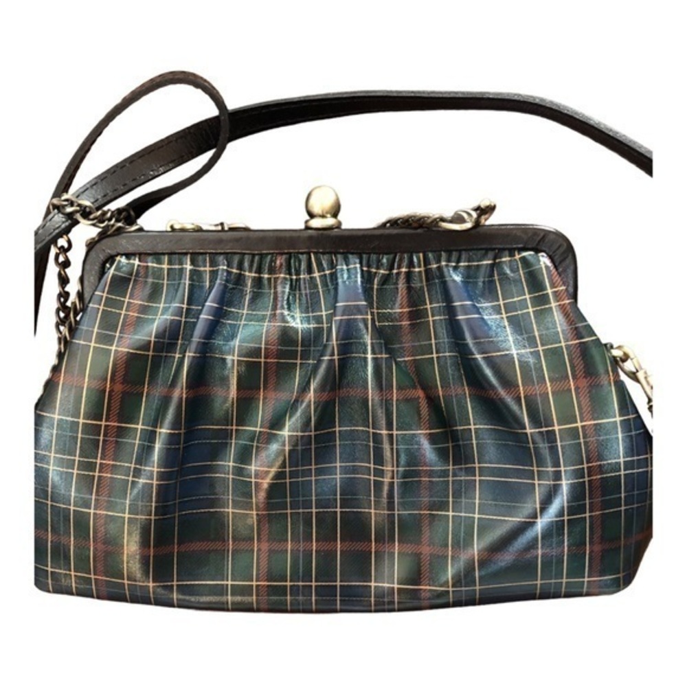 Patricia Nash Ealing Tooled Leather Frame Crossbody Bag-Green Tartan NWT